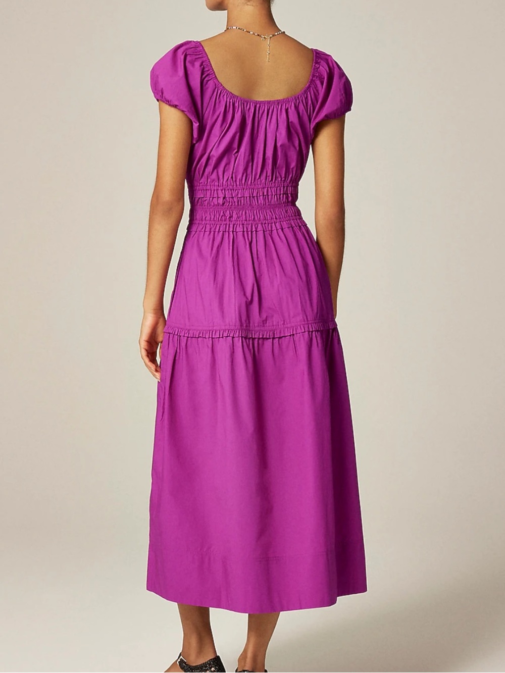 J. Crew Magenta Tiered Midi Dress, size M - Picture 2 of 3